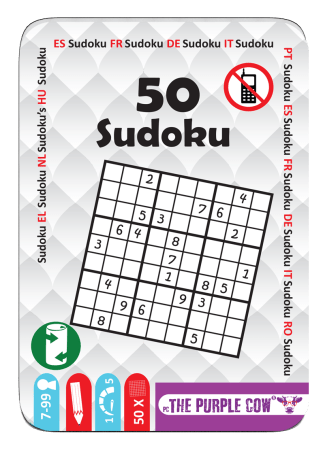 PURPLE COW mäng 50 Sudoku, 610 