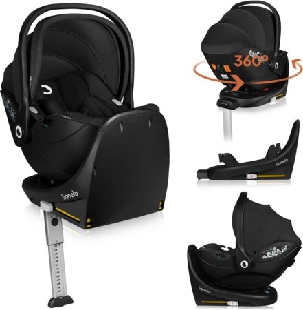 LIONELO turvahäll alusega ISOFIX MOXIE I-SIZE, Black carbon, 40-87 cm. 