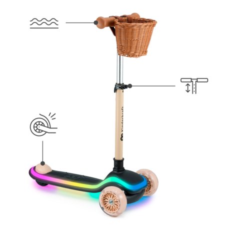 KINDERKRAFT kolmerattaline LED-tõukeratas RAKET, beež, KRRAKE00BEG0000 