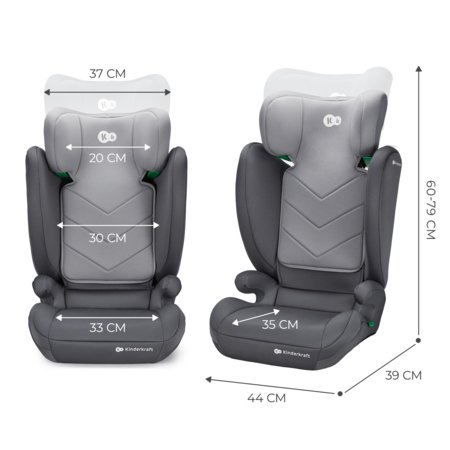 KINDERKRAFT turvatool I-SPARK 2 PLUS I-SIZE, 100-150 cm., Grey, KCISPA02GRYPL00 