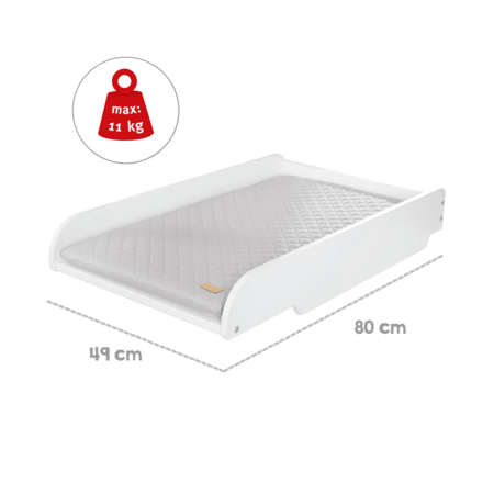 ROBA lastevoodi muutmislauaga-maja, White, 60x120 cm, 203120WEFS-1 