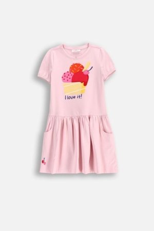 COCCODRILLO lühikeste varrukatega kleit HAPPY RETRO GIRL KIDS, roosa, WC5129201HGK-007-122, 122 cm 