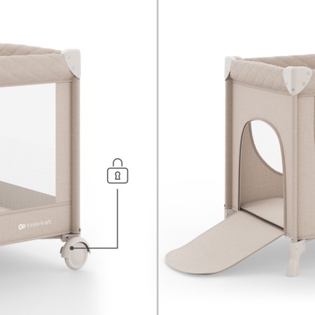 KINDERKRAFT reisivoodi-maneež LEODY UP, Beige, KCLEODUPBEG0000 