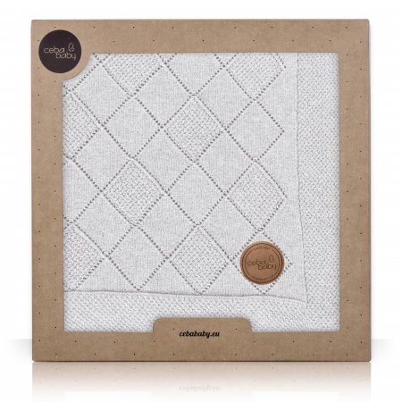 CEBA pleed RICE STITCH, 90x90cm, light grey, W-812-118-261 W-812-118-261