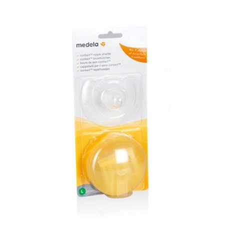 MEDELA Contact rinnanibukaitsmed L/24 mm suurus 2 tk + karp/ 008.0291 