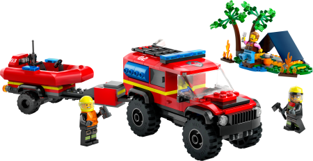 60412 LEGO® City 4x4 Tuletõrjeauto Koos Päästepaadiga 