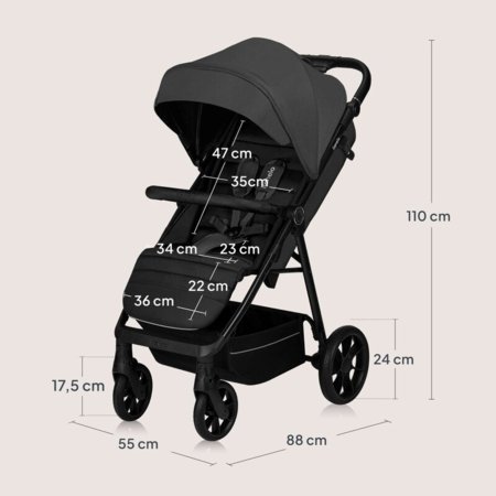 LIONELO käru MIRA, Grey graphite 