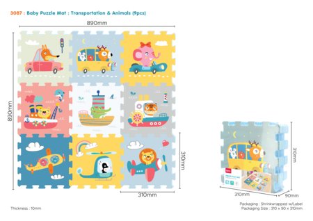 SUNTA laste puslematt Transport ja Loomad, 9 osa, 3087 