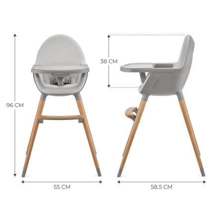KINDERKRAFT söögitool  FINI 2 GREY, KHFINI02GRY0000 