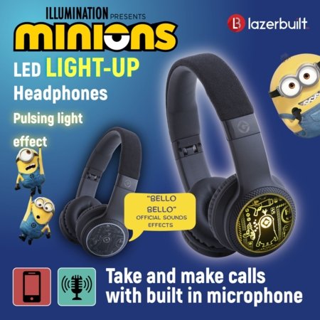 MINIONS valgustusega Bluetooth-kõrvaklapid, HMMN-BTLI-MINIONS 
