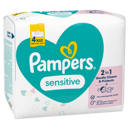 PAMPERS niisked salvrätikud SENSITIVE, 4x52 tk 