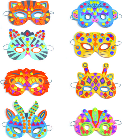 DJECO mosaiikmaskide kaunistamise komplekt Jungle Animals, DJ07900 