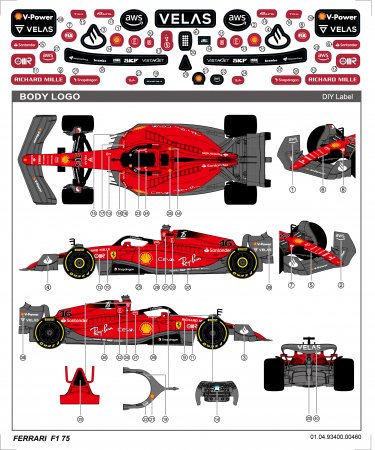 RASTAR 1:18 RC auto Ferrari F1 75, 93400 93400