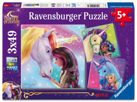 RAVENSBURGER pusle Unicorn Academy Magic and Friendship, 3x49 tk., 12004163 