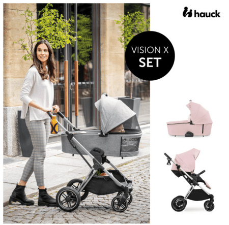 HAUCK universaalne käru 2in1 VISION X SET, Silver/Melange rose, 165263 