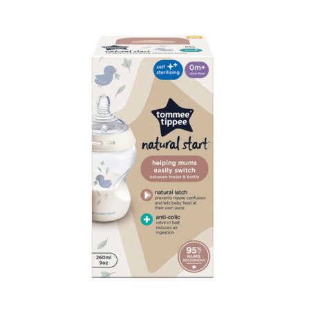 TOMMEE TIPPEE Natural Start  lutipudel isesteriliseerimise funktsiooniga 260ml 42250206 42250205