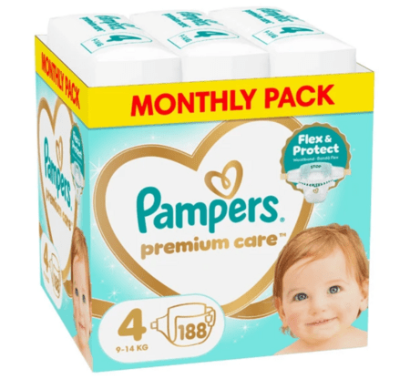 PAMPERS mähkmed Premium Care Monthly, 4 suurus, 9-14kg, 156 vnt., 80883551 