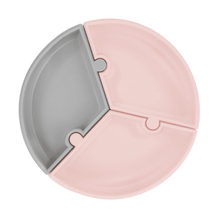 MINIKOIOI paigal püsiv taldrik PUZZLE, Pinky Pink/Powder Grey, 101390002 