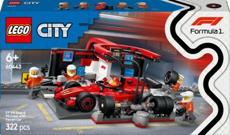 60443 LEGO® City Project Alicia 2025 F1® boksipeatus ja boksimeeskond Ferrari autoga 