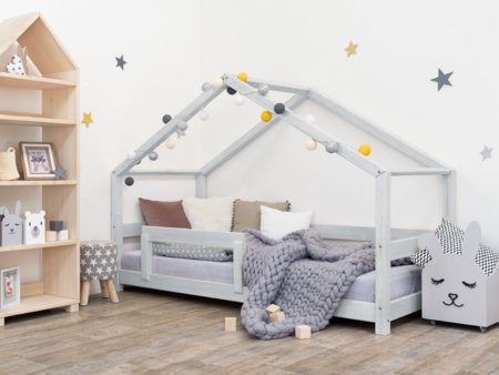 BENLEMI lastevoodi-maja LUCKY, 90x200 cm., Light grey, 7893/90X200-SVS 