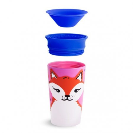 MUNCHKIN WildLove Sippy tass, 266 ml, punane rebane, Miracle 360,  6m+, 05177701 5177702