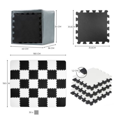 KINDERKRAFT puslematt LUNO, black 