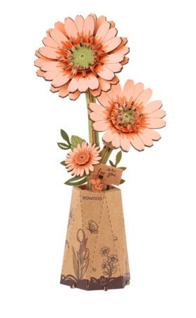 ROWOOD puidust konstruktor Heleoranž gerbera, TW111 