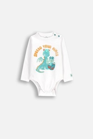 COCCODRILLO pikkade varrukatega beež särk DRAGONS BOY NEWBORN, valge, WC5112101DBN-001-086, 86 cm 