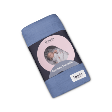 LIONELO mähkimistekk, Blue denim, LO-BAMBOO SWADDLE 