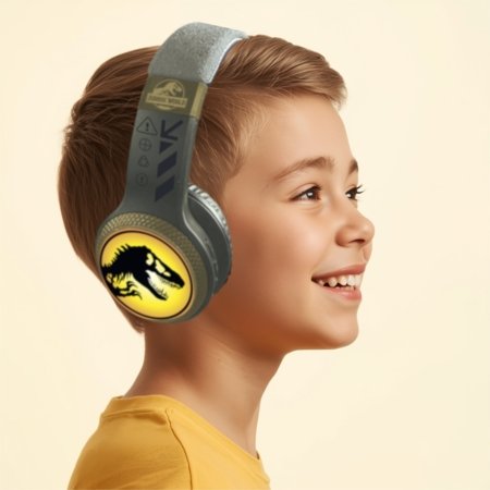 JURASSIC WORLD valgustusega Bluetooth-kõrvaklapid, HMJW-BTLI-TREX 