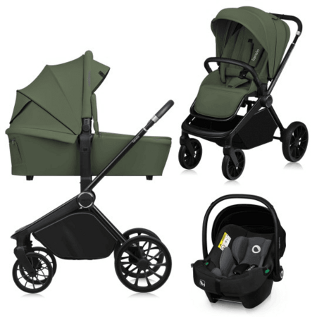 LIONELO universaalne käru MIKA PLUS 3in1, Green olive, LO-MIKA PLUS 3IN1 