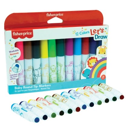 FISHER PRICE Round tip markers 12 pcs., 321-00006 