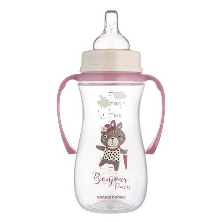 CANPOL BABIES Anti-Colic lutipudel käepidemega, 300 ml PP EasyStart BONJOUR PARIS, 35/241_pin 