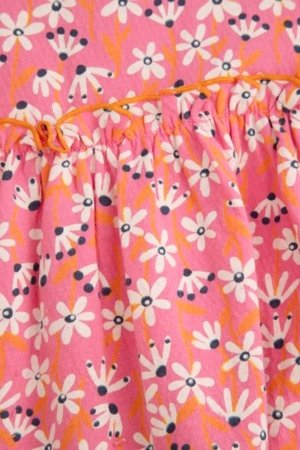 COCCODRILLO lühikeste varrukatega kleit FLOWER PARADISE GIRL KIDS, roosa, WC5129201FGK-007-122, 122 cm 