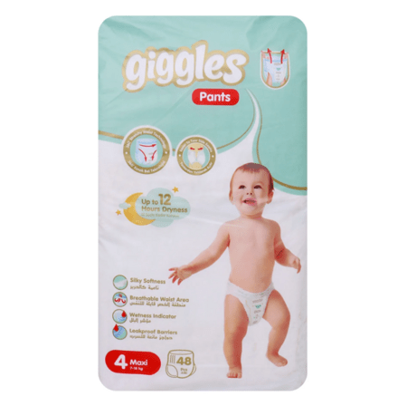 GIGGLES püksmähkmed Jumbo Maxi, 4 suurus, 7-18 kg, 48 tk 