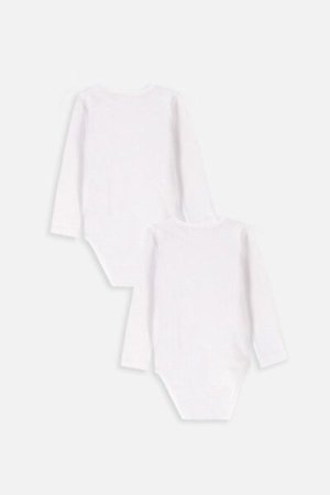 COCCODRILLO pikkade varrukatega keha 2 tk, BASIC UNDERWEAR, valge, XCX413601BAU-001-074, 74 cm 