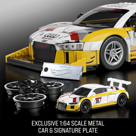 MATTEL BRICK SHOP HOT WHEELS 1:16 Elite Audi R8 LMS ehituskomplekt, JFT18 