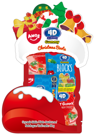 AMOS kummikommid CHRISTMAS SOCK, 88 g., MIX1649  