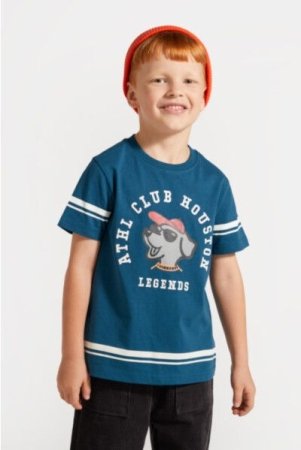 COCCODRILLO short sleeved t-shirt ACADEMY BOY KIDS, sinised, ZC4143202ABK-014-098, 98 cm 