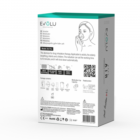 EVOLU Inhalaator Nano Air (Nebulisaator), EV1001 EV1001