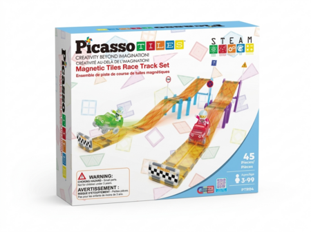 PICASSO TILES Magnetiline konstruktor Racing Track komplekt 45 osa, PTR04 