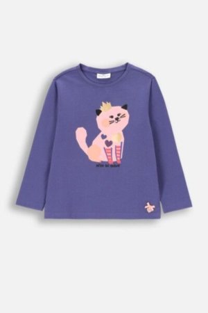 COCCODRILLO t-shirt HEARTS GIRL KIDS, tumesinised, ZC4143102HGK-015-122, 122 cm 