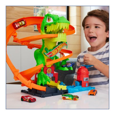 HOT WHEELS City T-Rex tuletõrjejaamas, JBM73 