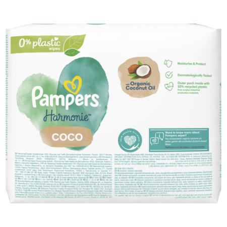 PAMPERS Niisked salvrätikud Harmonie Coconut, 4x44, 176 tk, 80739981 