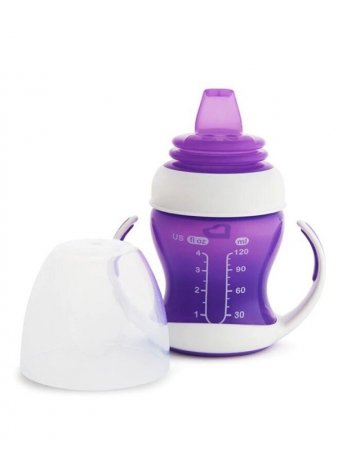 MUNCHKIN Gentle Transition tass käepidemetega, 4m+, 118 ml, lilla, 01255001WWW 012550WWW