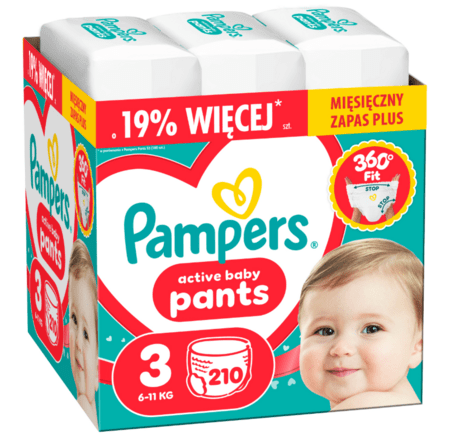 PAMPERS püksmähkmed Pants Monthly, 3 suurus, 6-11kg, 214 vnt., 80894759 