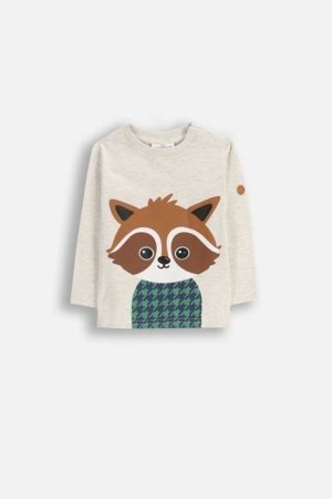 COCCODRILLO t-särk FOREST FRIENDS BOY NEWBORN, hall, ZC5143101FBN-019-080, 80 cm 