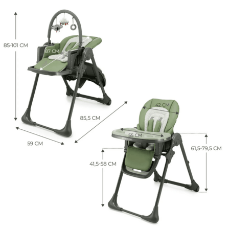 KINDERKRAFT universaalne söögitool 2in1 TUMMIE, green, KHTUMM00GRE0000 
