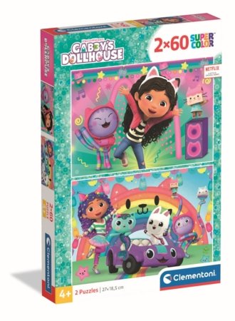 CLEMENTONI LASTELE PUZZLE Gabby's Dollhouse 2025, 2x60 tk,, 24819 