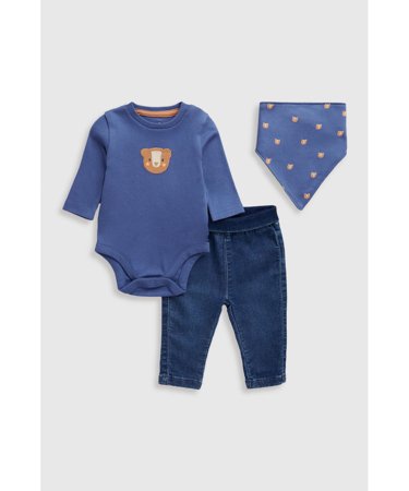 MOTHERCARE pikkade varrukatega beež särk, bikses zīdaiņiem, bib, IF515 